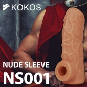 Телесная открытая насадка-реалистик с подхватом мошонки Nude Sleeve M - 12 см. - KOKOS - в Брянске купить с доставкой