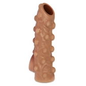 Телесная насадка с бугорками и открытой головкой Nude Sleeve M - 12 см. - KOKOS - в Брянске купить с доставкой
