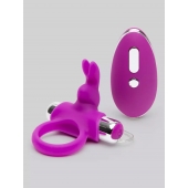 Лиловое виброкольцо с пультом ДУ Remote Control Cock Ring - Happy Rabbit - в Брянске купить с доставкой