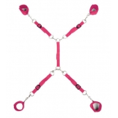 Ярко-розовый набор фиксаций на кровати Classic Bed Spreader - Lux Fetish - купить с доставкой в Брянске