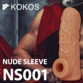 Телесная открытая насадка-реалистик с подхватом мошонки Nude Sleeve S - 10 см. - KOKOS - в Брянске купить с доставкой