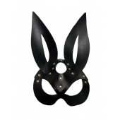 Черная кожаная маска зайки Miss Bunny - БДСМ Арсенал - купить с доставкой в Брянске