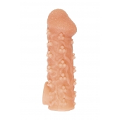 Телесная закрытая насадка с пучками шишечек Cock Sleeve Size L - 17,6 см. - KOKOS - в Брянске купить с доставкой