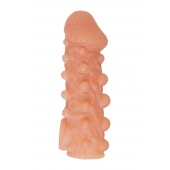 Телесная закрытая насадка с шариками Cock Sleeve Size S - 13,8 см. - KOKOS - в Брянске купить с доставкой