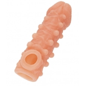 Телесная закрытая насадка с шариками Cock Sleeve Size S - 13,8 см. - KOKOS - в Брянске купить с доставкой