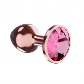 Пробка цвета розового золота с малиновым кристаллом Diamond Ruby Shine L - 8,3 см. - Lola Games - купить с доставкой в Брянске
