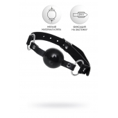 Черный кляп-шар на кожаных ремешках Anonymo - ToyFa - купить с доставкой в Брянске