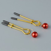 Золотистые зажимы с колокольчиками Gold - Sitabella - купить с доставкой в Брянске