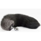 Серебристая анальная пробка с хвостом - Sitabella в Брянске Серебристая анальная пробка с хвостом - Sitabella