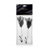 Зажимы для сосков с черными перьями Sweet Caress Feather Nipple Clumps - Sweet Caress - купить с доставкой в Брянске