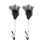Зажимы для сосков с черными перьями Sweet Caress Feather Nipple Clumps - Sweet Caress - купить с доставкой в Брянске
