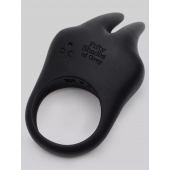Черное эрекционное виброкольцо Sensation Rechargeable Vibrating Rabbit Love Ring - Fifty Shades of Grey - в Брянске купить с доставкой