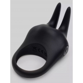 Черное эрекционное виброкольцо Sensation Rechargeable Vibrating Rabbit Love Ring - Fifty Shades of Grey - в Брянске купить с доставкой