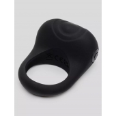 Черное эрекционное виброкольцо Sensation Rechargeable Vibrating Love Ring - Fifty Shades of Grey - в Брянске купить с доставкой