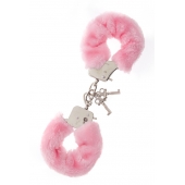 Металлические наручники с розовой меховой опушкой METAL HANDCUFF WITH PLUSH PINK - Dream Toys - купить с доставкой в Брянске