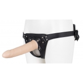 Пустотелый страпон Harness CLASSIC с бандажом - 19,5 см. - LOVETOY (А-Полимер) - купить с доставкой в Брянске