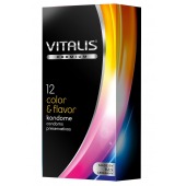 Цветные ароматизированные презервативы VITALIS PREMIUM color   flavor - 12 шт. - Vitalis - купить с доставкой в Брянске