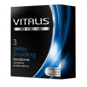 Презервативы VITALIS PREMIUM delay   cooling с охлаждающим эффектом - 3 шт. - Vitalis - купить с доставкой в Брянске