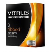Ребристые презервативы VITALIS PREMIUM ribbed - 3 шт. - Vitalis - купить с доставкой в Брянске