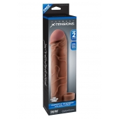 Коричневая насадка с кольцом Perfect 2 Extension with Ball Strap - 19 см. - Pipedream - в Брянске купить с доставкой