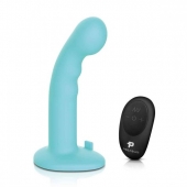 Голубая изогнутая насадка 6in Remote Control Ripple P-Spot G-Spot на черных трусиках - 16 см. - Pegasus - купить с доставкой в Брянске