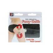 Металлические наручники с чёрной меховой опушкой - Dream Toys - купить с доставкой в Брянске