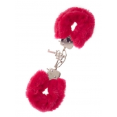 Металлические наручники с красной меховой опушкой METAL HANDCUFF WITH PLUSH RED - Dream Toys - купить с доставкой в Брянске