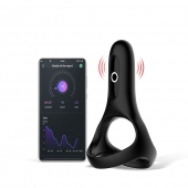 Черное виброкольцо Magic Motion Rise с подхватом мошонки - Magic Motion - в Брянске купить с доставкой