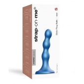 Голубая насадка Strap-On-Me Dildo Plug Balls size S - Strap-on-me - купить с доставкой в Брянске