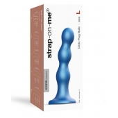 Голубая насадка Strap-On-Me Dildo Plug Balls size L - Strap-on-me - купить с доставкой в Брянске