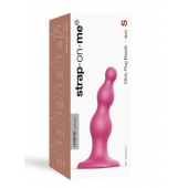 Розовая насадка Strap-On-Me Dildo Plug Beads size S - Strap-on-me - купить с доставкой в Брянске