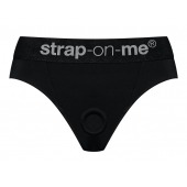 Черные трусики для насадок Heroine Lingerie Harness - size S - Strap-on-me - купить с доставкой в Брянске