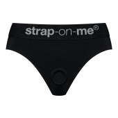 Черные трусики для насадок Heroine Lingerie Harness - size M - Strap-on-me - купить с доставкой в Брянске