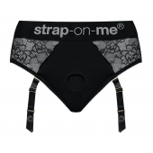 Черные трусики для насадок Diva Lingerie Harness - size M - Strap-on-me - купить с доставкой в Брянске