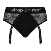 Черные трусики для насадок Diva Lingerie Harness - size L - Strap-on-me - купить с доставкой в Брянске