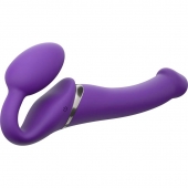 Фиолетовый безремневой вибрострапон Vibrating Bendable Strap-On - size L - Strap-on-me - купить с доставкой в Брянске