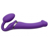 Фиолетовый безремневой вибрострапон Vibrating Bendable Strap-On - size L - Strap-on-me - купить с доставкой в Брянске