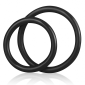 Набор из двух черных силиконовых колец разного диаметра SILICONE COCK RING SET - BlueLine - в Брянске купить с доставкой