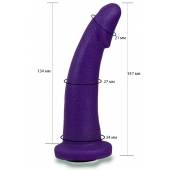 Фиолетовая гладкая изогнутая насадка-плаг - 14,7 см. - LOVETOY (А-Полимер) - купить с доставкой в Брянске