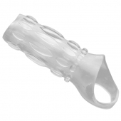 Насадка на пенис с кольцом для мошонки Clear Sensations Enhancer Sex Sleeve - 11,5 см. - XR Brands - в Брянске купить с доставкой