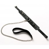 Черный ошейник с шипами и поводком - Crazy Handmade - купить с доставкой в Брянске