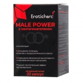 Капсулы для мужчин Erotichard male power с пантогематогеном - 20 капсул (0,370 гр.) - Erotic Hard - купить с доставкой в Брянске