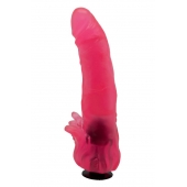 Розовая насадка для страпона с клиторальными лепестками - 18,5 см. - LOVETOY (А-Полимер) - купить с доставкой в Брянске