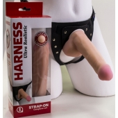 Страпон Harness из двух предметов: трусики с плугом и насадка-фаллос - 17 см. - LOVETOY (А-Полимер) - купить с доставкой в Брянске