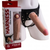 Реалистичный страпон Harness из трусиков и насадки-фаллоса - 18,5 см. - LOVETOY (А-Полимер) - купить с доставкой в Брянске