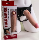 Реалистичный страпон Harness из трусиков и насадки-фаллоса - 18,5 см. - LOVETOY (А-Полимер) - купить с доставкой в Брянске
