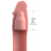 Телесная насадка-удлинитель 2 Inch Silicone X-tension with Strap - 20,3 см. - Pipedream - в Брянске купить с доставкой