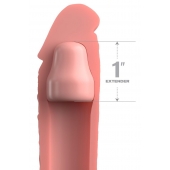 Телесная насадка-удлинитель 1 Inch Silicone X-tension - 17,8 см. - Pipedream - в Брянске купить с доставкой