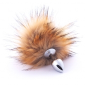 Серебристая анальная пробка с коричневым хвостиком - Crazy Handmade в Брянске Серебристая анальная пробка с коричневым хвостиком - Crazy Handmade