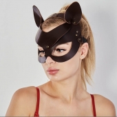 Коричневая кожаная маска  Кошечка - Sitabella - купить с доставкой в Брянске